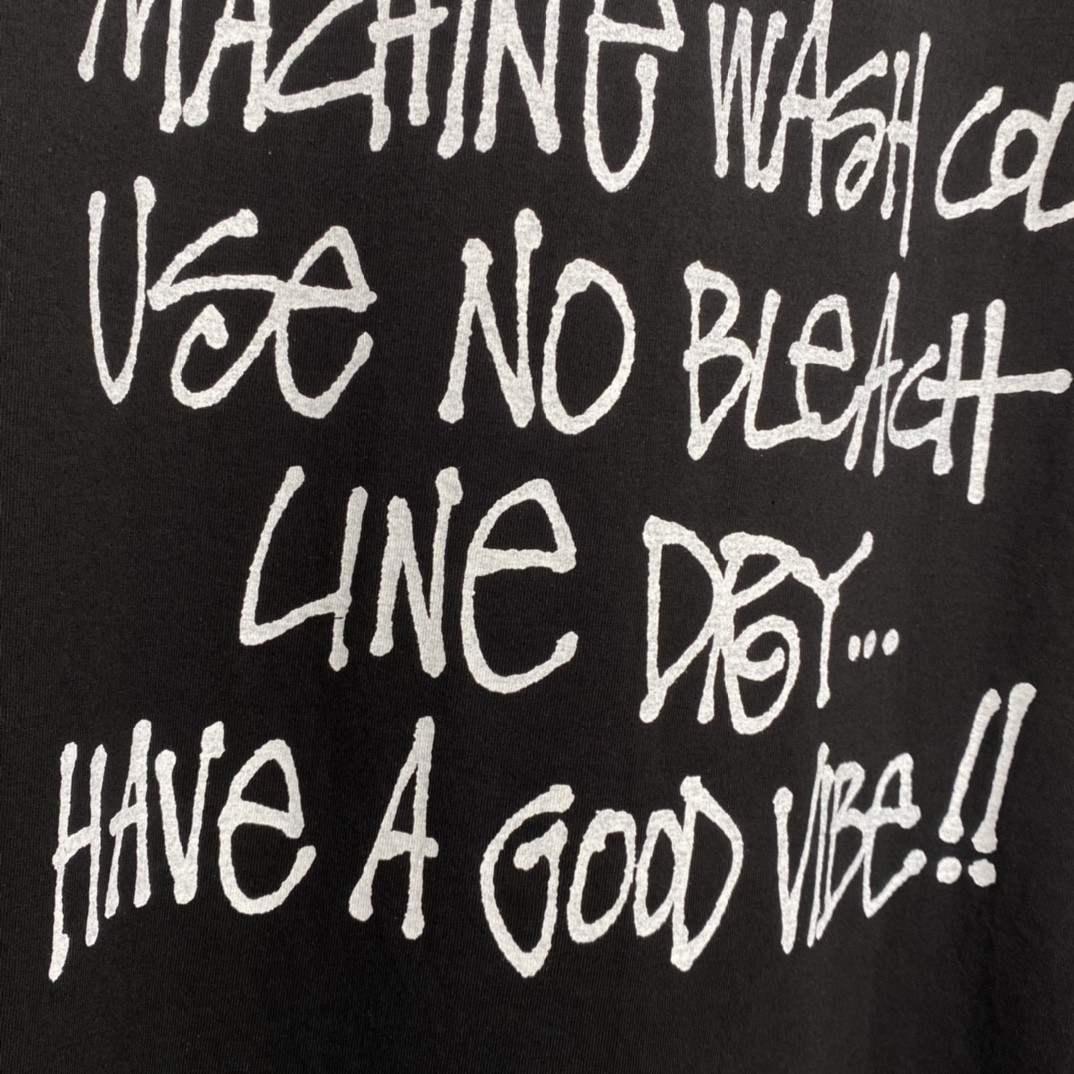 Stussy FW22 Pigment Dyed Tee 字母印花 黑色 短袖 圆领 套头 T 恤 夏季 男女同款 1904829