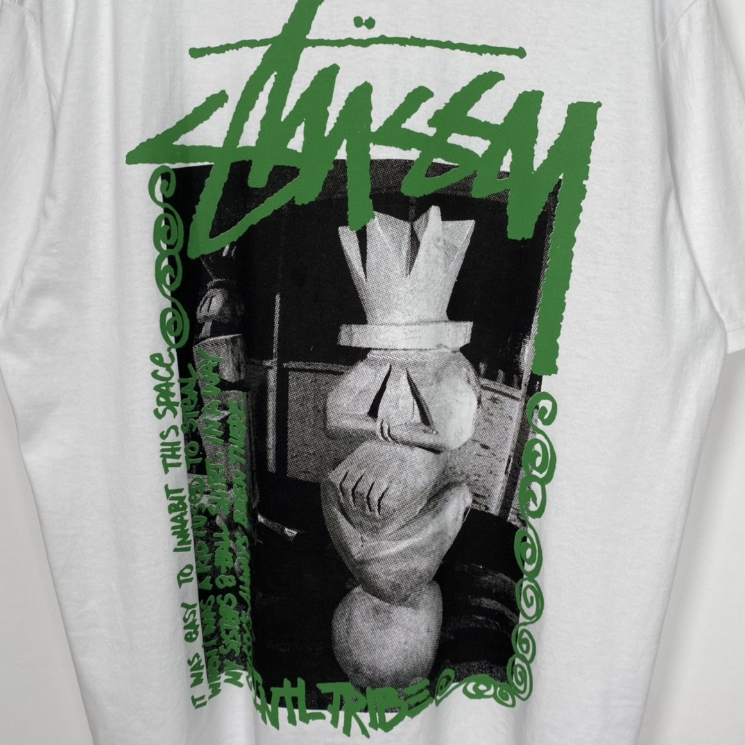 Stussy 字母印花图案 白色 短袖 圆领 套头 T 恤 夏季 男女同款 1904876