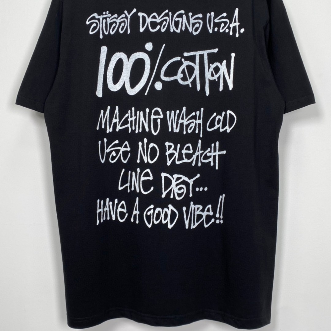 Stussy FW22 Pigment Dyed Tee 字母印花 黑色 短袖 圆领 套头 T 恤 夏季 男女同款 1904829