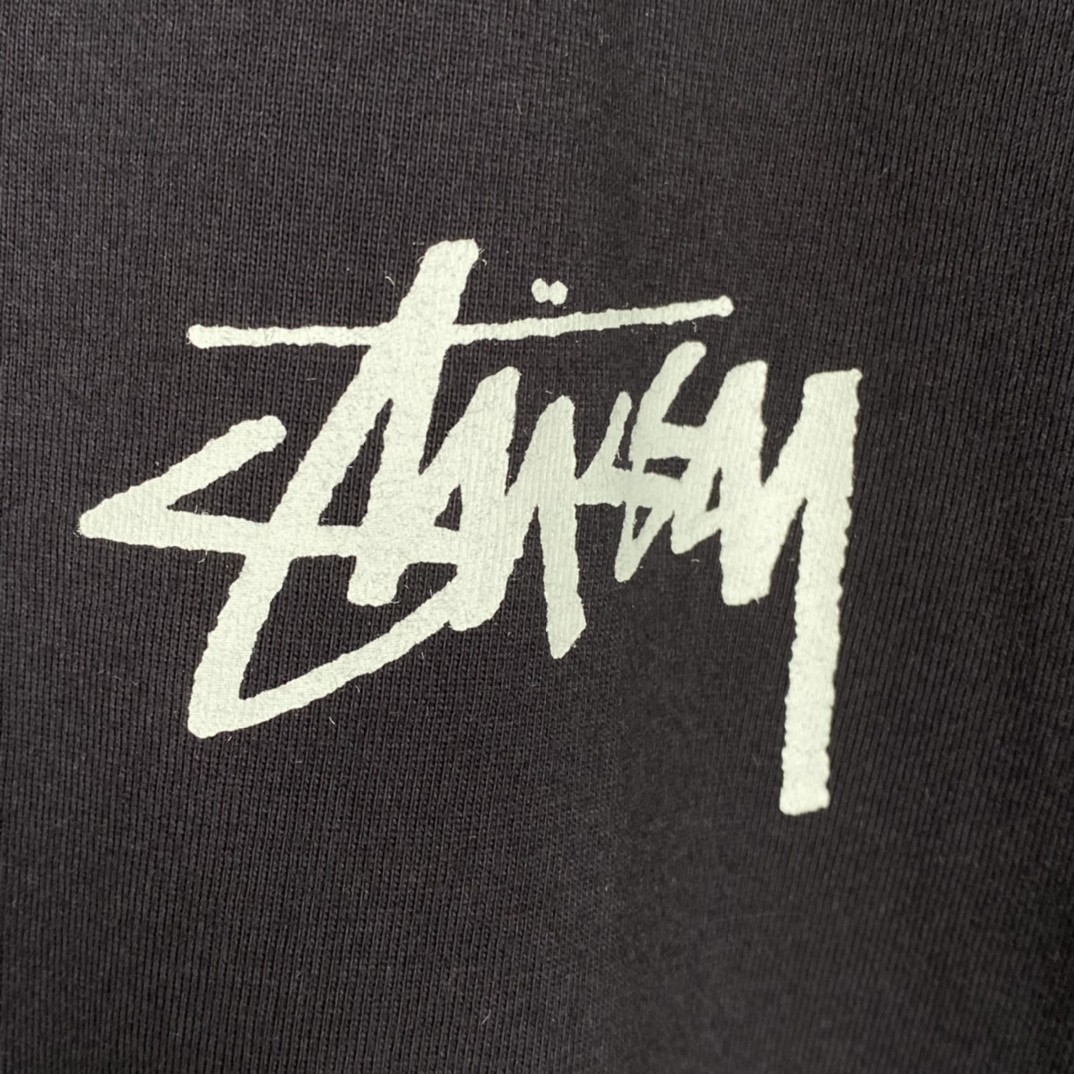 Stussy 字母印花图案 黑色 短袖 圆领 套头 T 恤 夏季 男女同款 1904876
