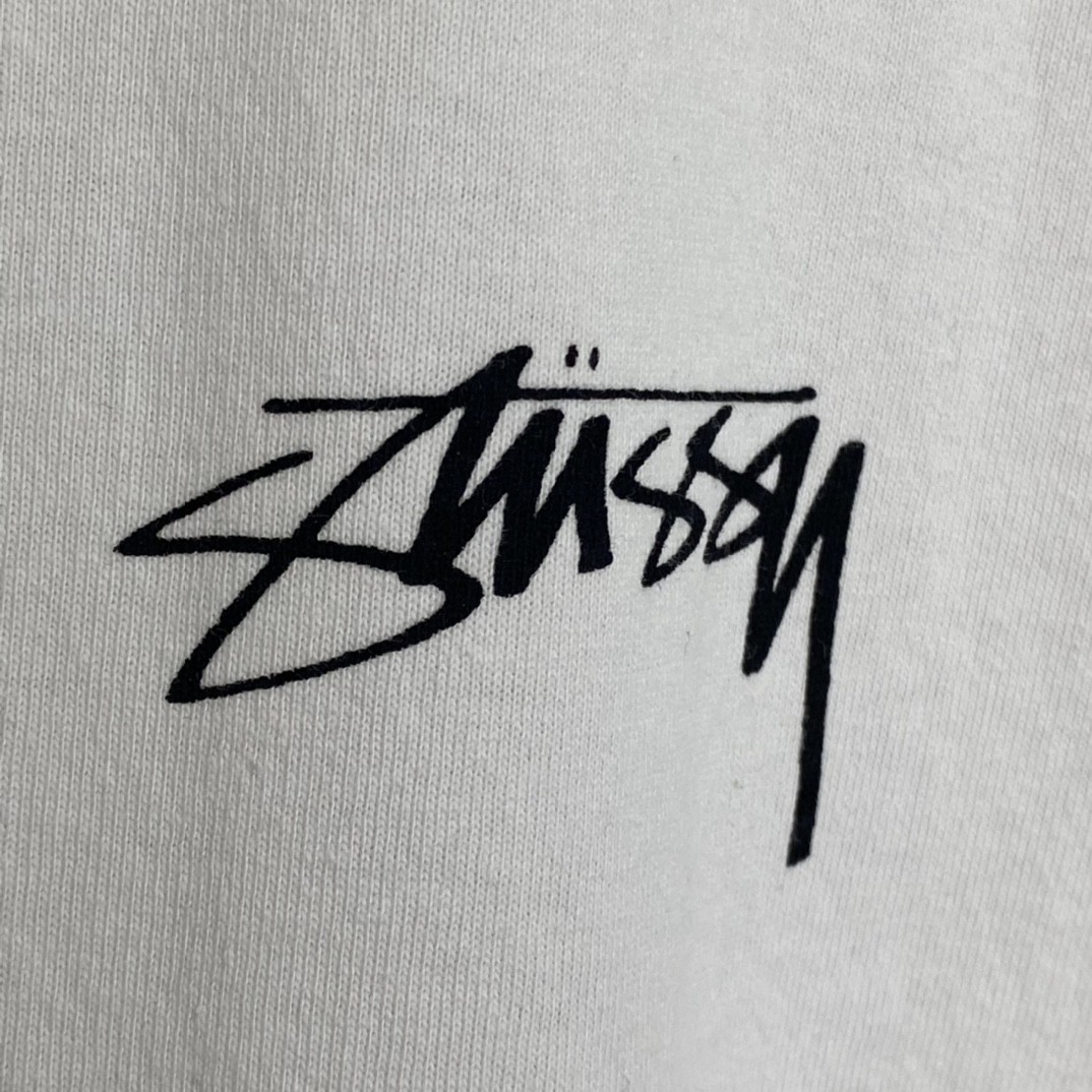 Stussy FW22 Pigment Dyed Tee 字母印花 白色 短袖 圆领 套头 T 恤 夏季 男女同款 1904829