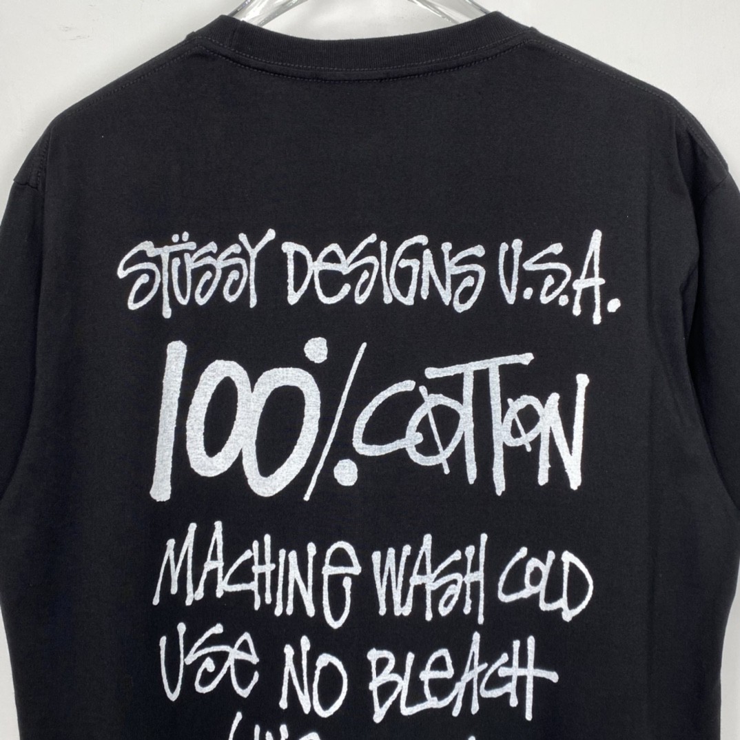 Stussy FW22 Pigment Dyed Tee 字母印花 黑色 短袖 圆领 套头 T 恤 夏季 男女同款 1904829