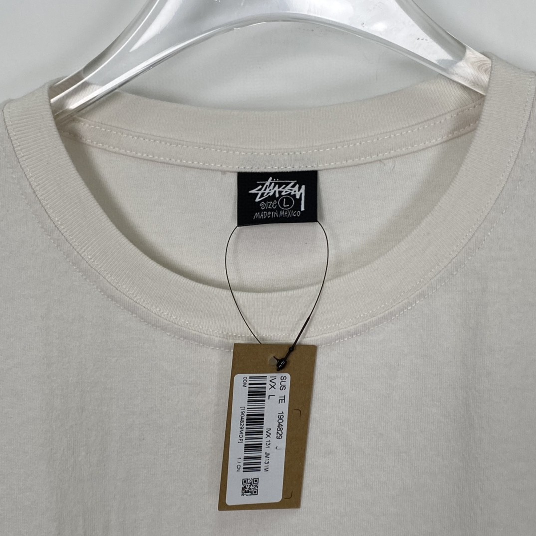 Stussy FW22 Pigment Dyed Tee 字母印花 白色 短袖 圆领 套头 T 恤 夏季 男女同款 1904829