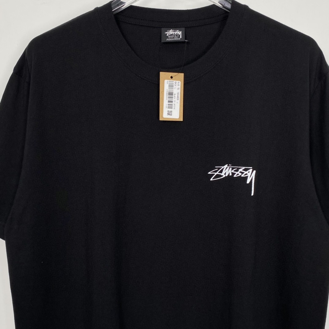Stussy FW22 Pigment Dyed Tee 字母印花 黑色 短袖 圆领 套头 T 恤 夏季 男女同款 1904829