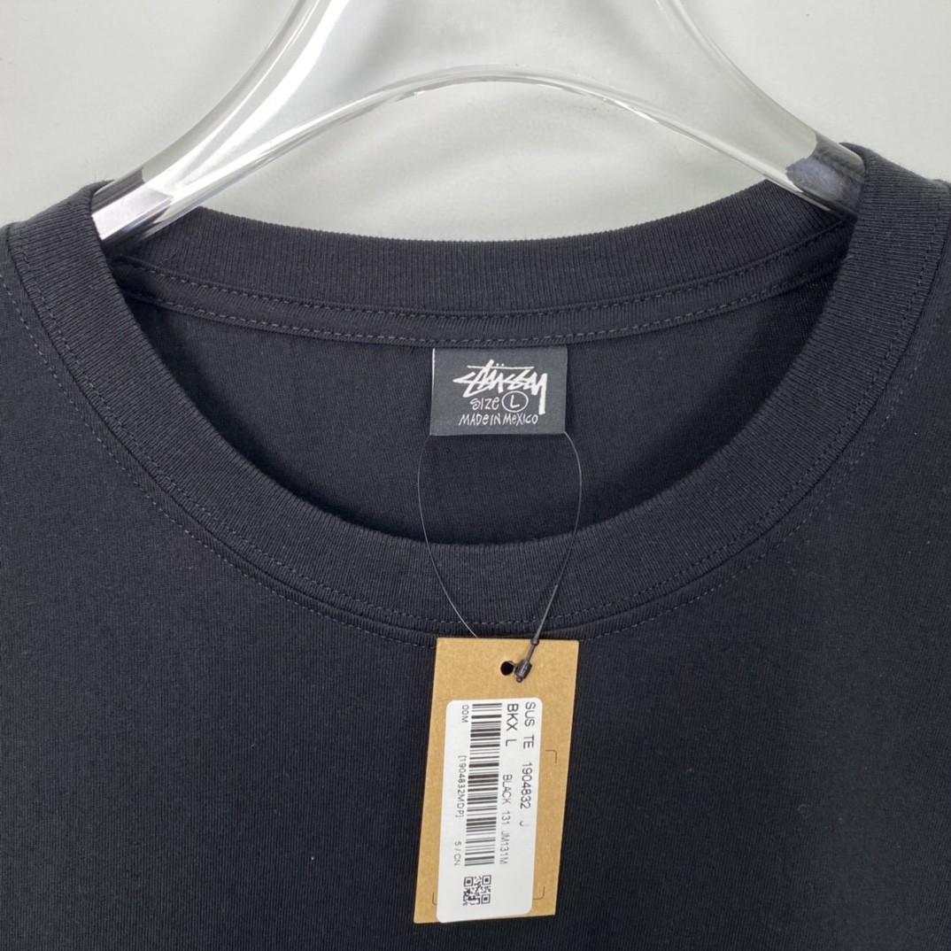 Stussy FW22 Skate Posse Pigment Dyed Tee 滑板图案做旧印花 黑色 短袖 圆领 套头 T 恤 夏季 男女同款 