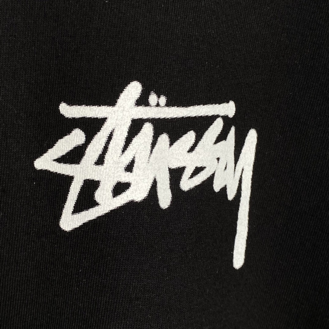 Stussy FW22 扑克染色 黑色 短袖 圆领 套头 T 恤 夏季 男女同款 1904857