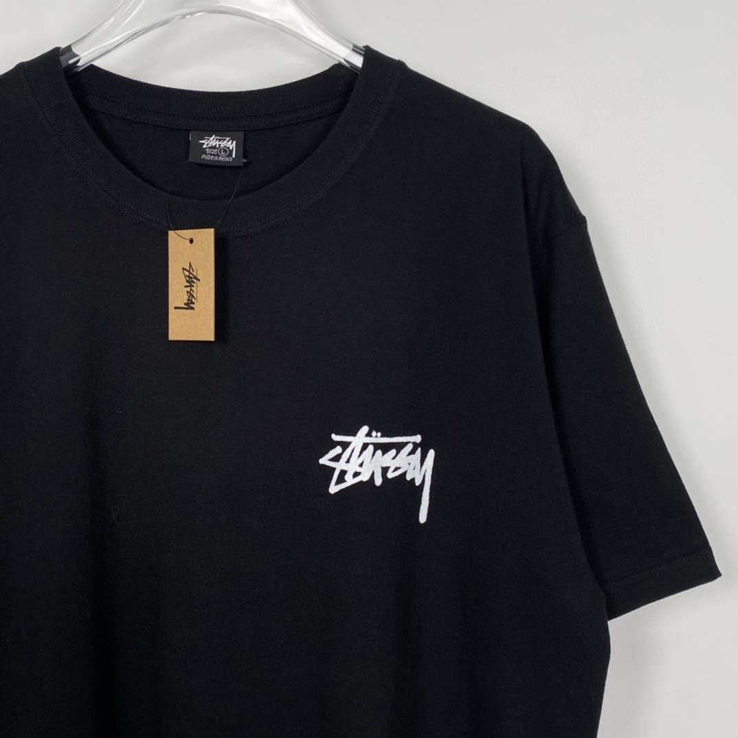 Stussy FW22 扑克染色 黑色 短袖 圆领 套头 T 恤 夏季 男女同款 1904857