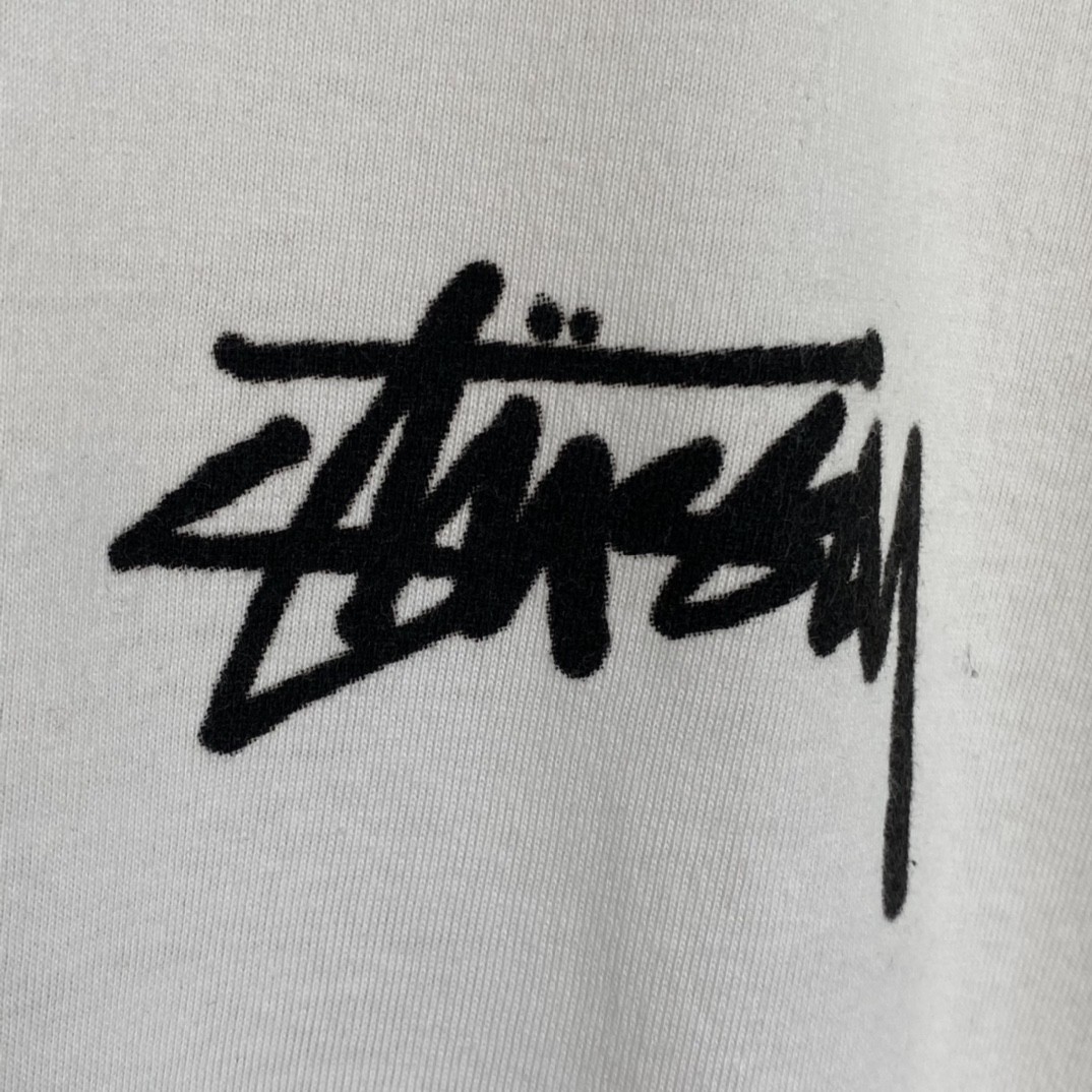 Stussy FW22 扑克染色 白色 短袖 圆领 套头 T 恤 夏季 男女同款 1904857