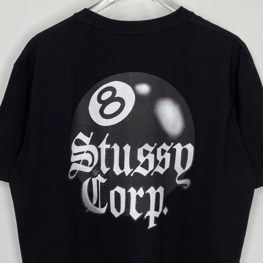 Stussy 8 Ball Corp Tee 8号球系列 字母台球印花 黑色 短袖 圆领 套头 T 恤 夏季 男女同款 1904868