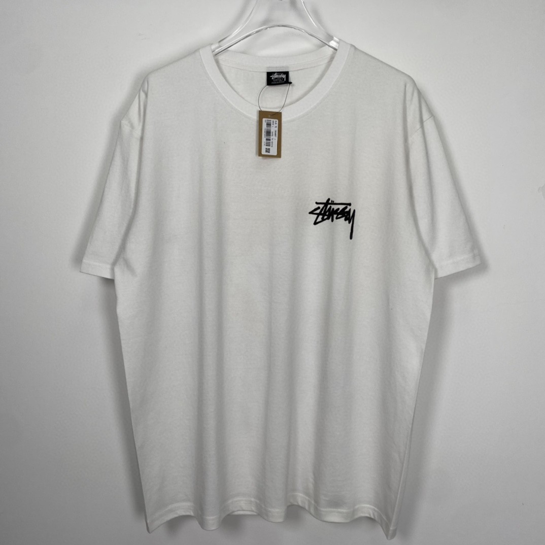 Stussy FW22 扑克染色 白色 短袖 圆领 套头 T 恤 夏季 男女同款 1904857