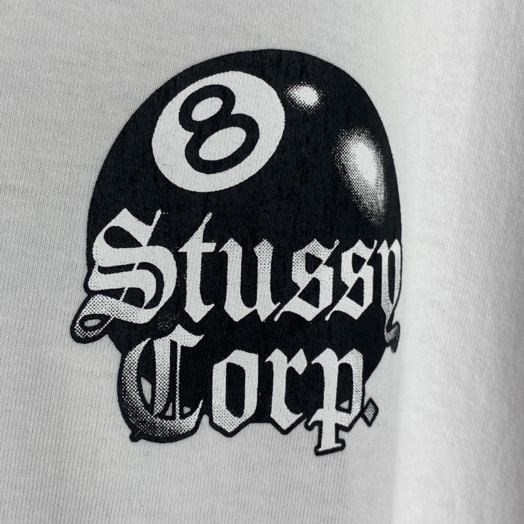 Stussy 8 Ball Corphan球系列字母台球印花圆领套头 T 恤
