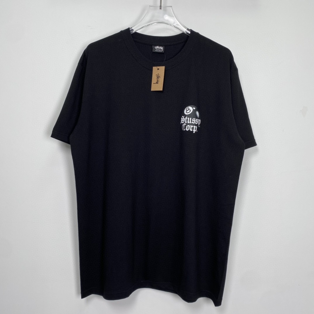 Stussy 8 Ball Corp Tee 8号球系列 字母台球印花 黑色 短袖 圆领 套头 T 恤 夏季 男女同款 1904868