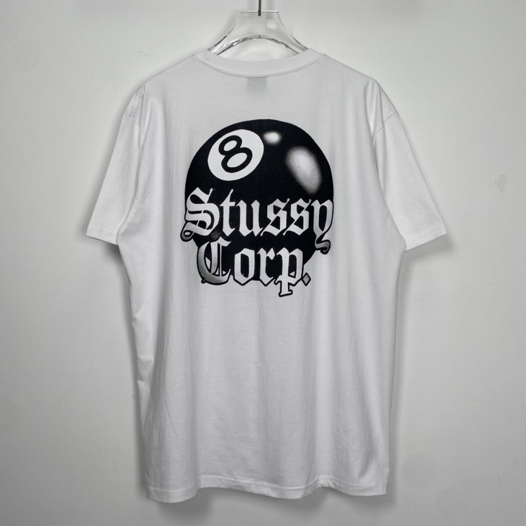 Stussy 8 Ball Corphan球系列字母台球印花圆领套头 T 恤