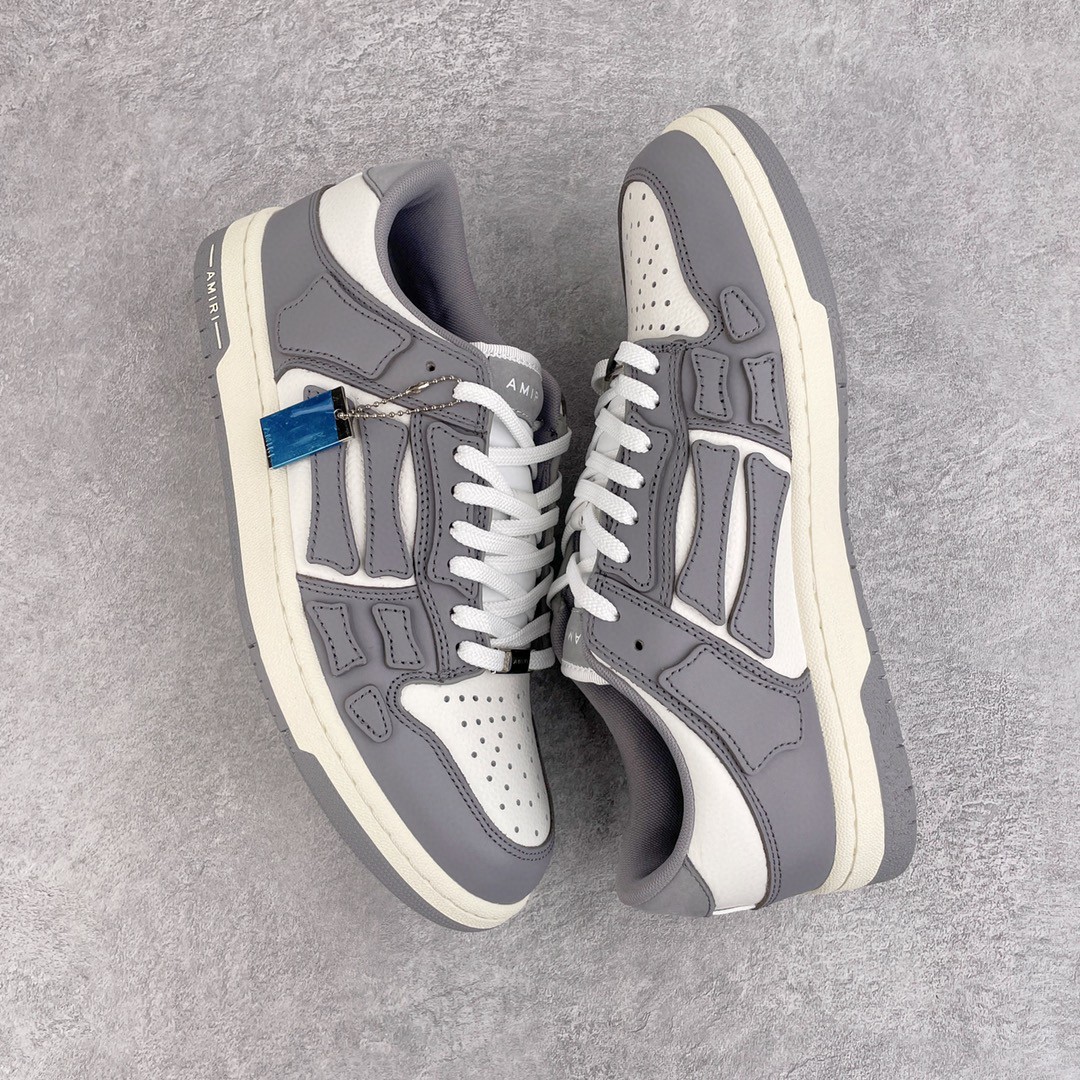 AMIRI 埃米尔 Skel Top Low 骨头鞋 白灰色 低筒 休闲鞋 板鞋 运动鞋 男鞋 MFS003-043