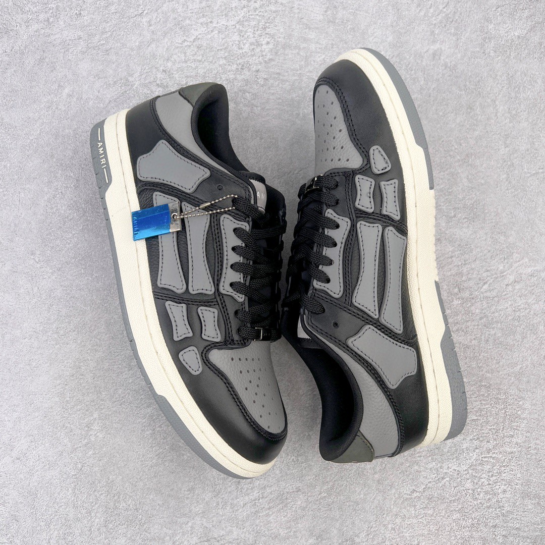 AMIRI 埃米尔 Skel Top Low 骨头鞋 黑灰色 低筒 休闲鞋 板鞋 运动鞋 男鞋 MFS003-016