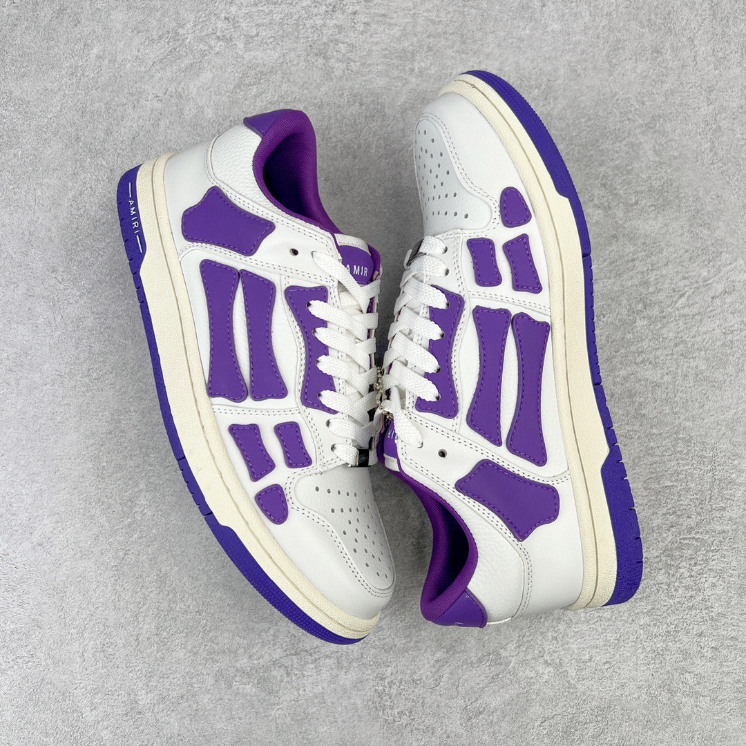 AMIRI 埃米尔 Skel Top Low 骨头鞋 白紫 低筒 休闲鞋 板鞋 运动鞋 男鞋 MFS003-196