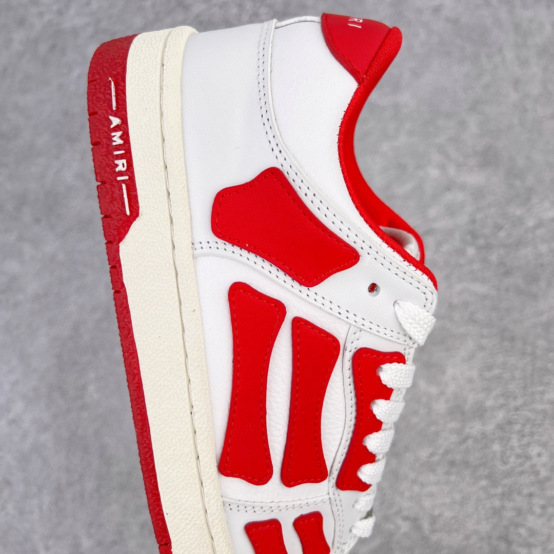 AMIRI 埃米尔 Skel Top Low 骨头鞋 白红 低筒 休闲鞋 板鞋 运动鞋 男鞋 MFS003-124
