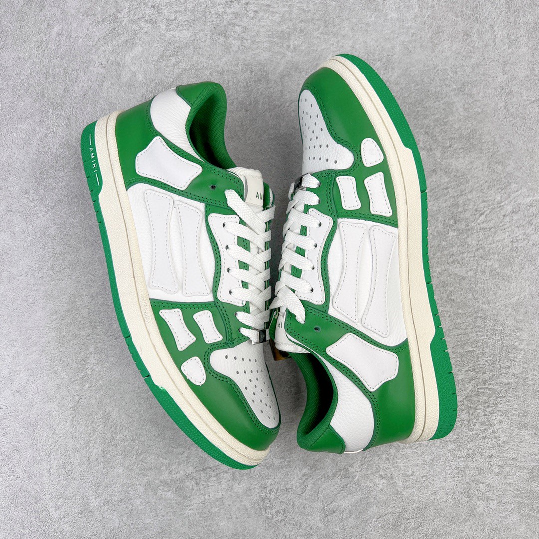 AMIRI 埃米尔 Skel Top Low 骨头鞋 绿色 低筒 休闲鞋 板鞋 运动鞋 男鞋 MFS003-344