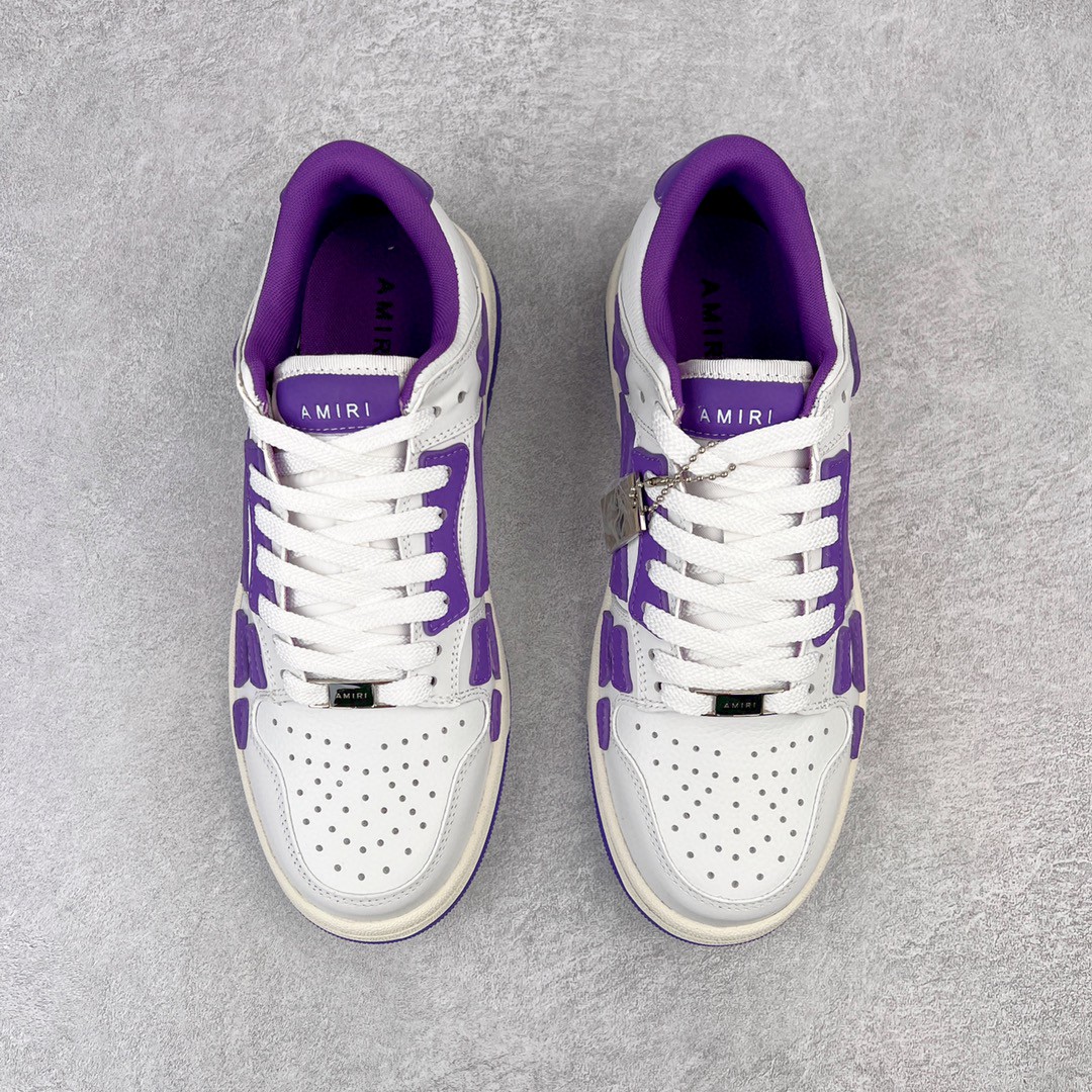 AMIRI 埃米尔 Skel Top Low 骨头鞋 白紫 低筒 休闲鞋 板鞋 运动鞋 男鞋 MFS003-196
