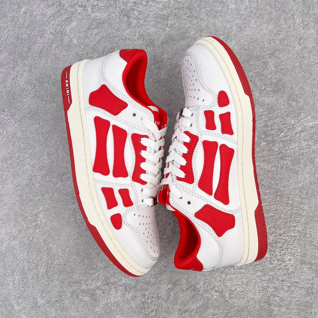 AMIRI 埃米尔 Skel Top Low 骨头鞋 白红 低筒 休闲鞋 板鞋 运动鞋 男鞋 MFS003-124