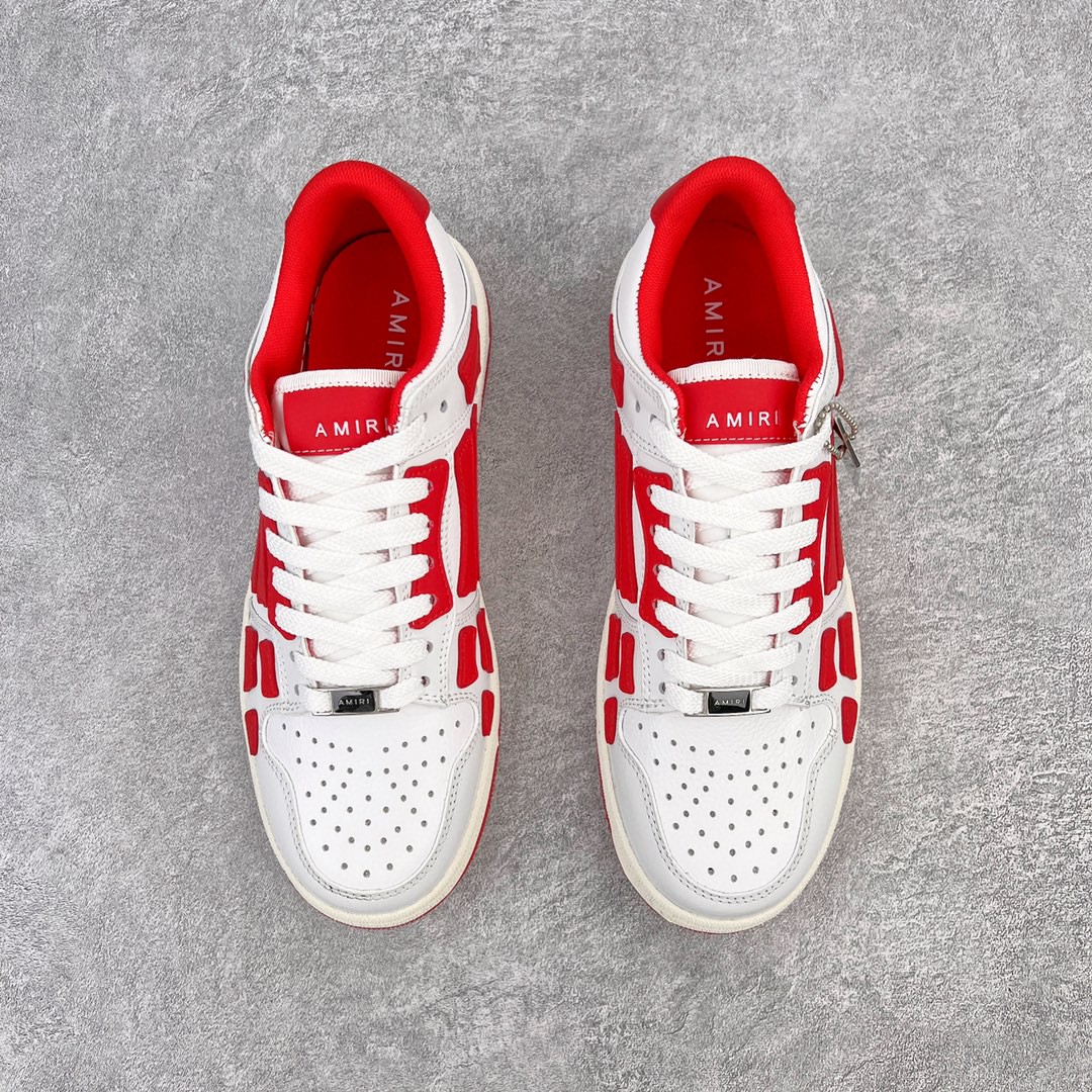 AMIRI 埃米尔 Skel Top Low 骨头鞋 白红 低筒 休闲鞋 板鞋 运动鞋 男鞋 MFS003-124