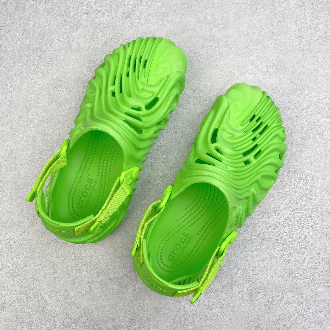 Salehe Bembury Crocs Pollex Clog Crocodile 鳄鱼绿 卡骆驰指纹式 脊骨系列 夏日沙滩室内外穿搭休闲涉水洞洞鞋凉拖鞋 男女同款 207393-30T