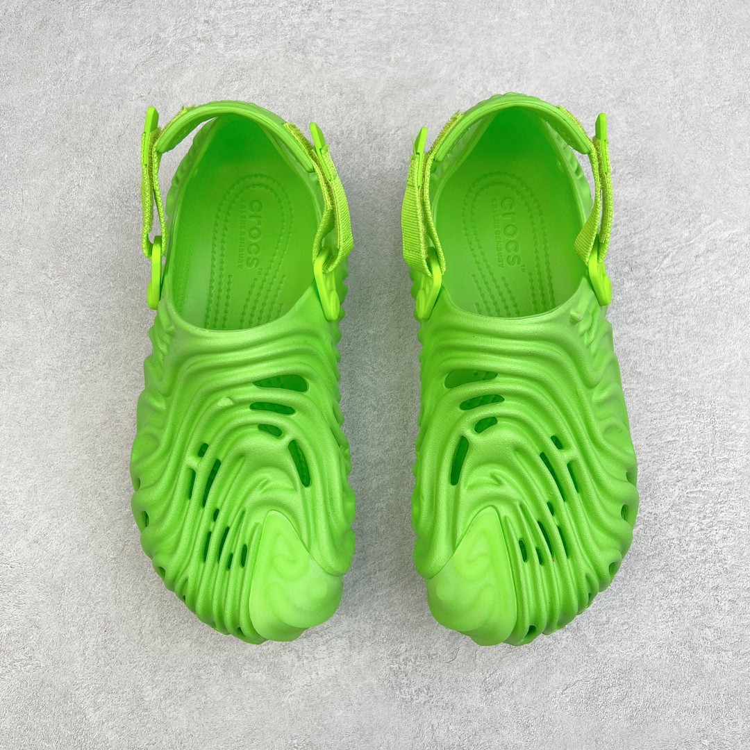 Salehe Bembury Crocs Pollex Clog Crocodile 鳄鱼绿 卡骆驰指纹式 脊骨系列 夏日沙滩室内外穿搭休闲涉水洞洞鞋凉拖鞋 男女同款 207393-30T