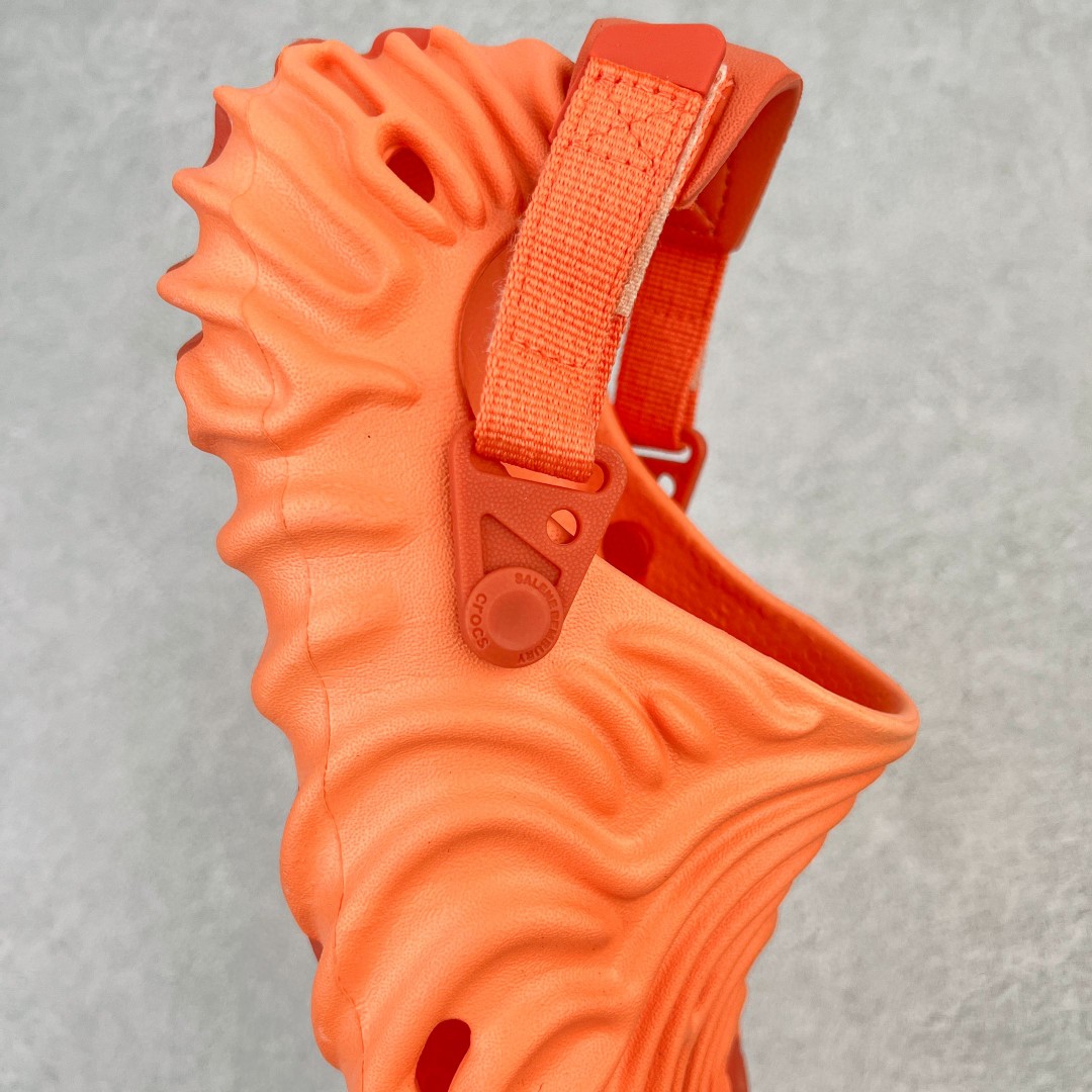 Salehe Bembury Crocs Pollex Clog Cucumber 橙色 卡骆驰指纹式 脊骨系列 夏日沙滩室内外穿搭休闲涉水洞洞鞋凉拖鞋  男女同款  