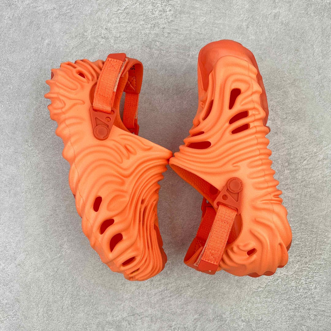 Salehe Bembury Crocs Pollex Clog Cucumber 橙色 卡骆驰指纹式 脊骨系列 夏日沙滩室内外穿搭休闲涉水洞洞鞋凉拖鞋  男女同款  