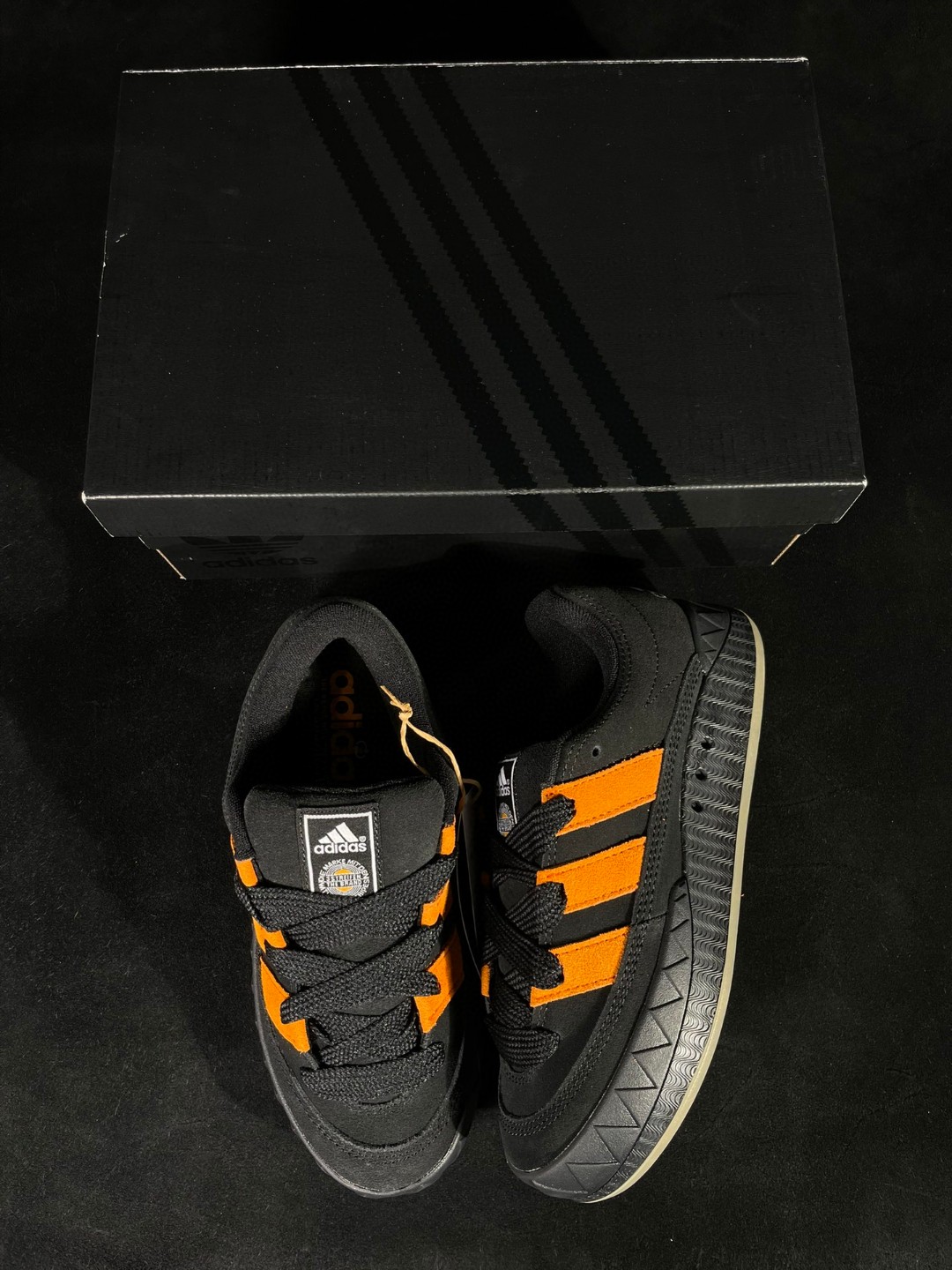 adidas originals Adimatic 复古鲨鱼面包鞋 黑橙 低筒 鲨鱼鞋 板鞋 休闲鞋 运动鞋 GX8976