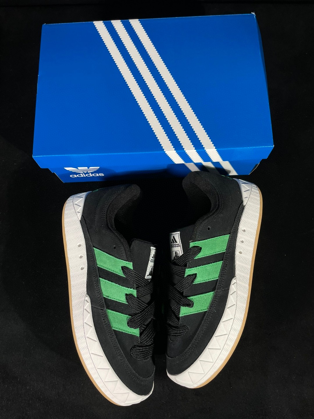 XLARGE Atmos adidas originals Adimatic 联名款 复古鲨鱼面包鞋 黑绿 低筒 鲨鱼鞋 板鞋 休闲鞋 运动鞋 HQ3936