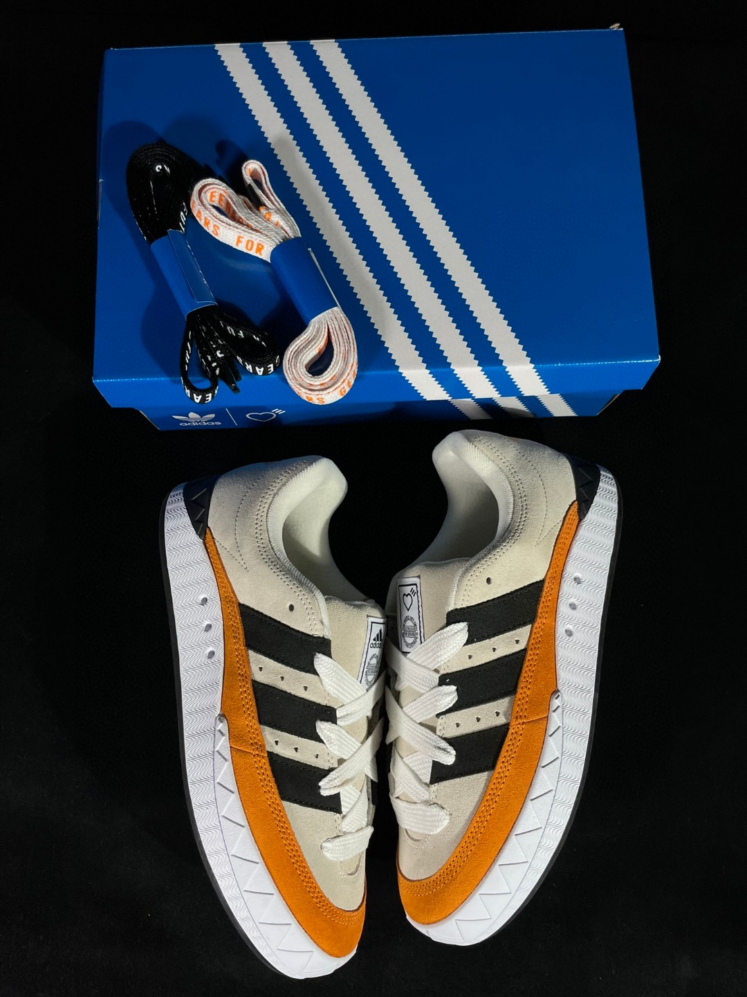 HUMAN MADE adidas originals Adimatic 联名款 复古鲨鱼面包鞋 浅灰橙 低筒 鲨鱼鞋 板鞋 休闲鞋 运动鞋 HP9916