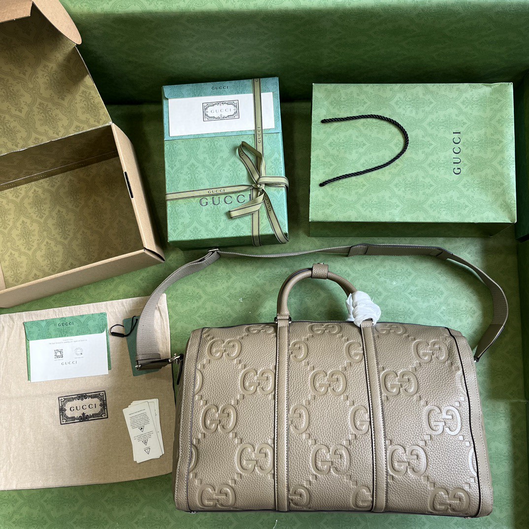 原厂皮 GUCCI 古驰 GG 印花压纹拉链 灰褐色 斜挎包 单肩包 手提包 旅行包 女款 725282-AABY7-2801