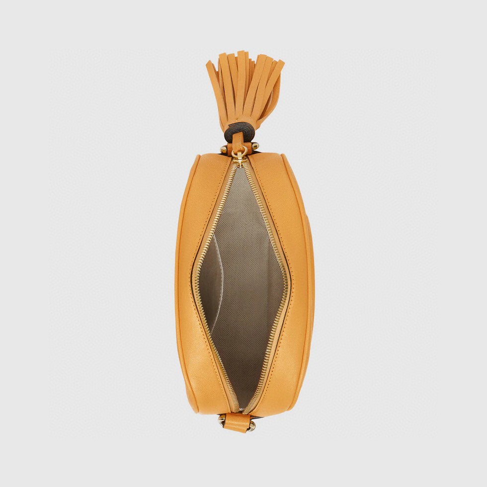 原厂皮 GUCCI 古驰 Blondie 互扣式双G拉链开合流苏 黄色 斜挎包 单肩包 手提包 女款 742360-1IV0G-7110