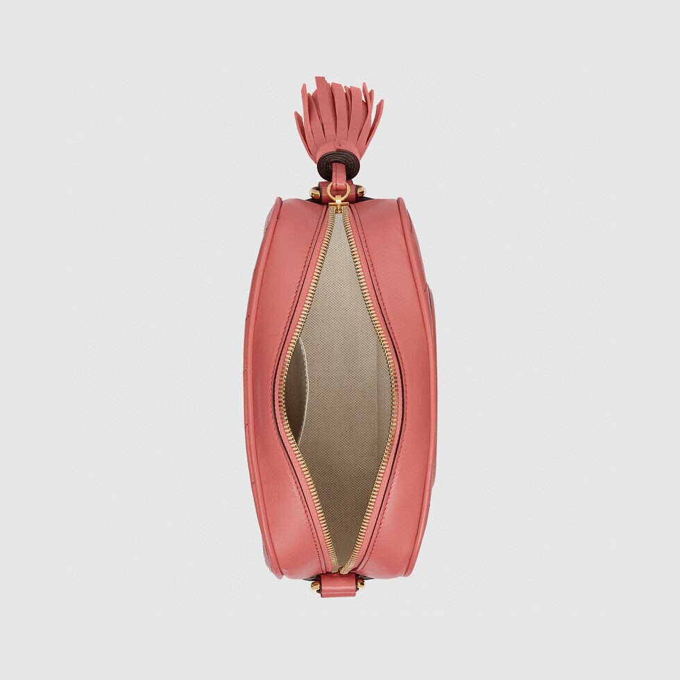 原厂皮 GUCCI 古驰 Blondie 互扣式双G拉链开合流苏 粉色 斜挎包 单肩包 手提包 女款 742360-1IV0G-6701