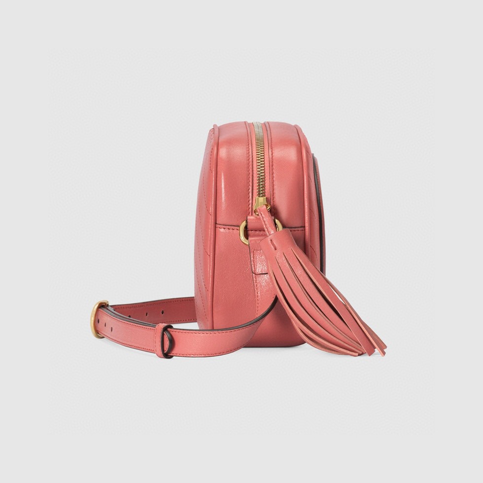 原厂皮 GUCCI 古驰 Blondie 互扣式双G拉链开合流苏 粉色 斜挎包 单肩包 手提包 女款 742360-1IV0G-6701