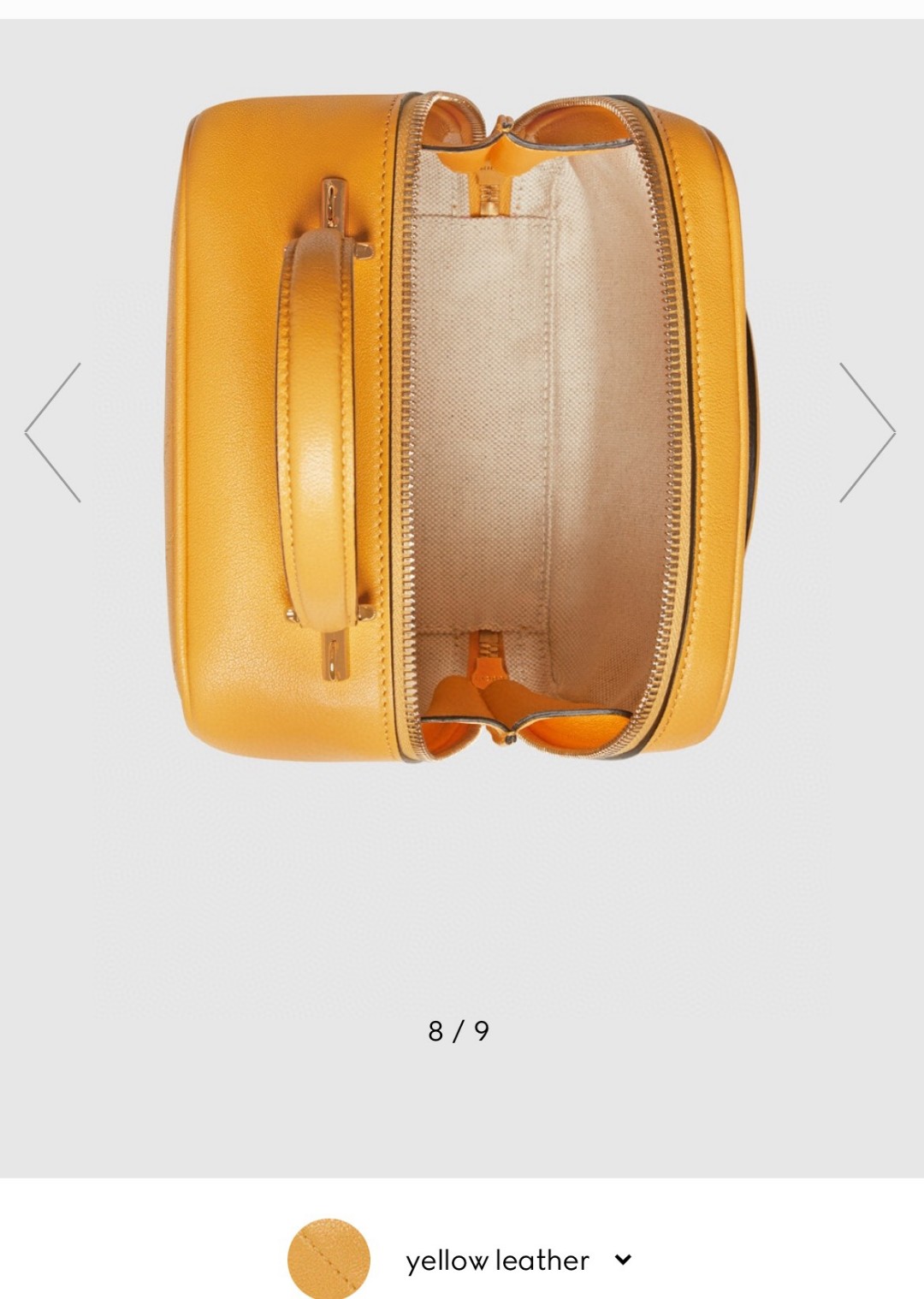 原厂皮 GUCCI 古驰 Blondie 饰圆形互扣式双G拉链 黄色 斜挎包 单肩包 手提包 女款 744434-1IV0G-7110