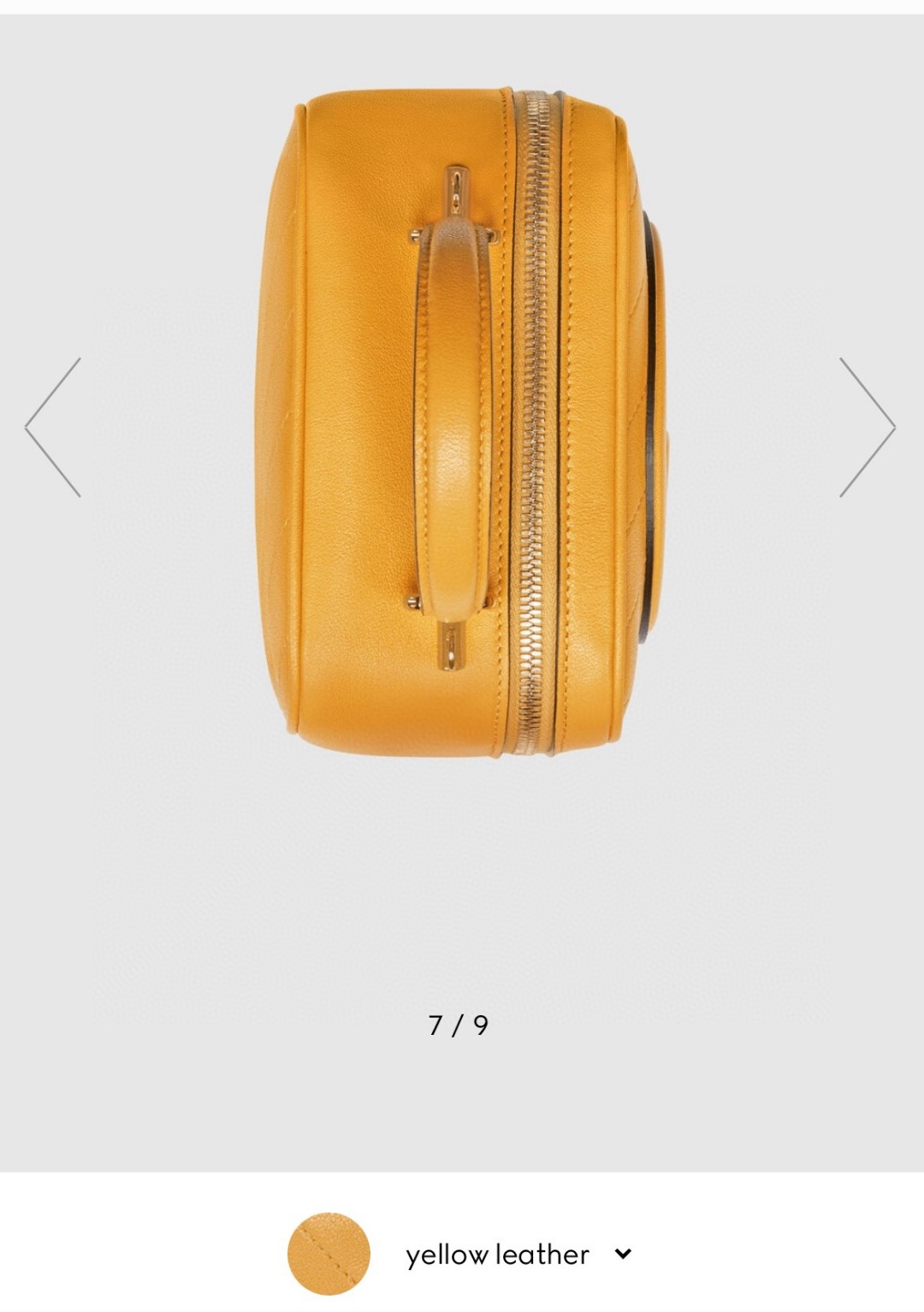 原厂皮 GUCCI 古驰 Blondie 饰圆形互扣式双G拉链 黄色 斜挎包 单肩包 手提包 女款 744434-1IV0G-7110