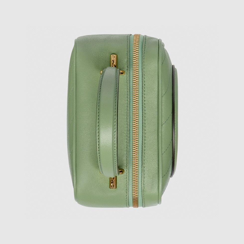 原厂皮 GUCCI 古驰 Blondie 饰圆形互扣式双G拉链 绿色 斜挎包 单肩包 手提包 女款 744434-1IV0G-3509