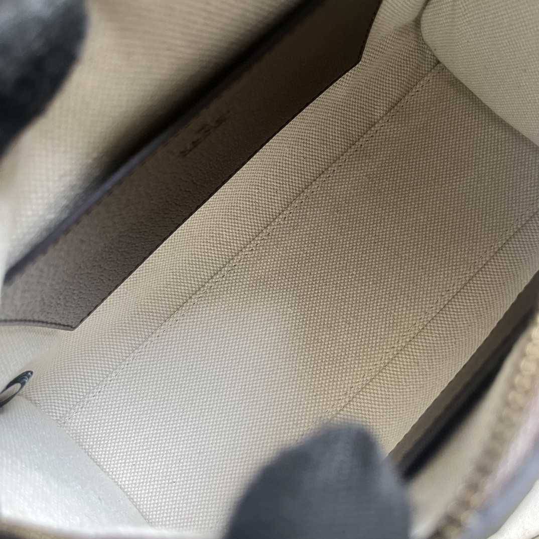 原厂皮 GUCCI 古驰 Ophidia 双G 徽标老花满印帆布拼接 可调节肩带拉链 棕色 斜挎包 单肩包 邮差包 男女同款 752581-96IWT-8745