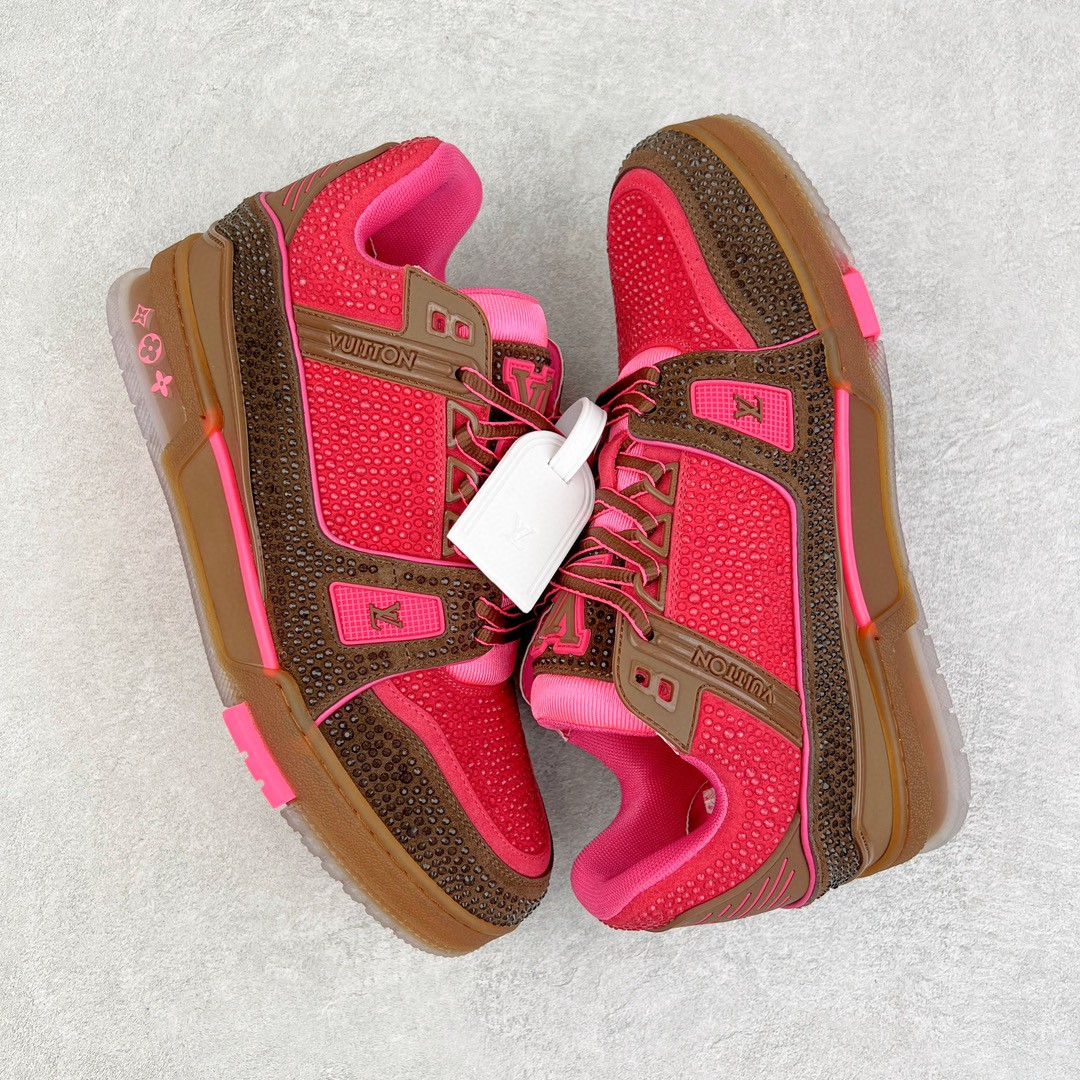 Louis Vuitton 路易威登 Trainer 水钻 粉棕 低筒 休闲鞋 板鞋 运动鞋 男鞋 女鞋 1A8Z6Y