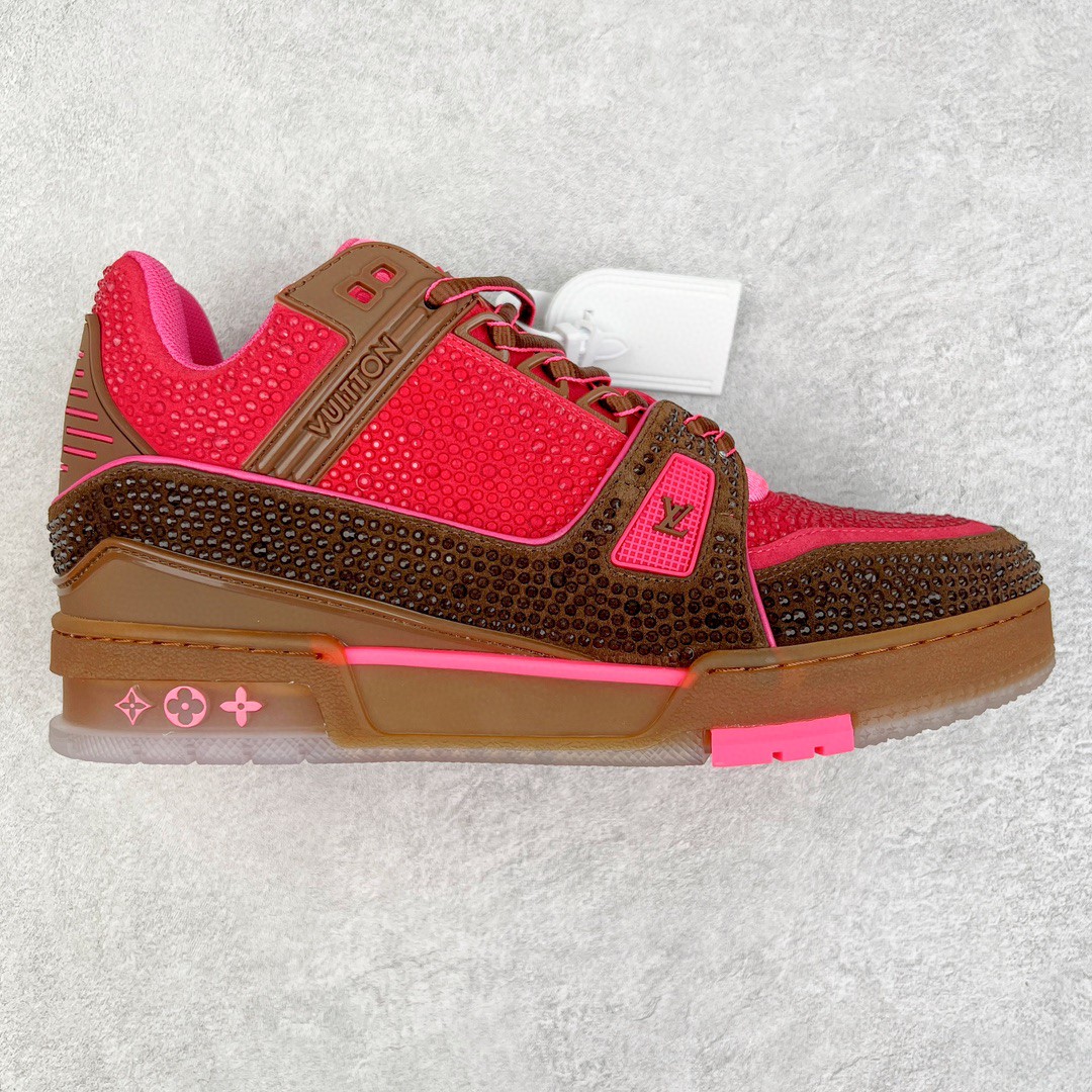 Louis Vuitton 路易威登 Trainer 水钻 粉棕 低筒 休闲鞋 板鞋 运动鞋 男鞋 女鞋 1A8Z6Y