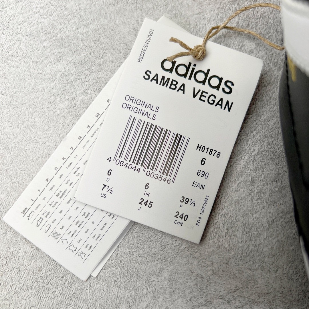 Adidas Originals Samba vegan 黑灰 低筒 复古板鞋 休闲鞋 男鞋 女鞋 FX9042
