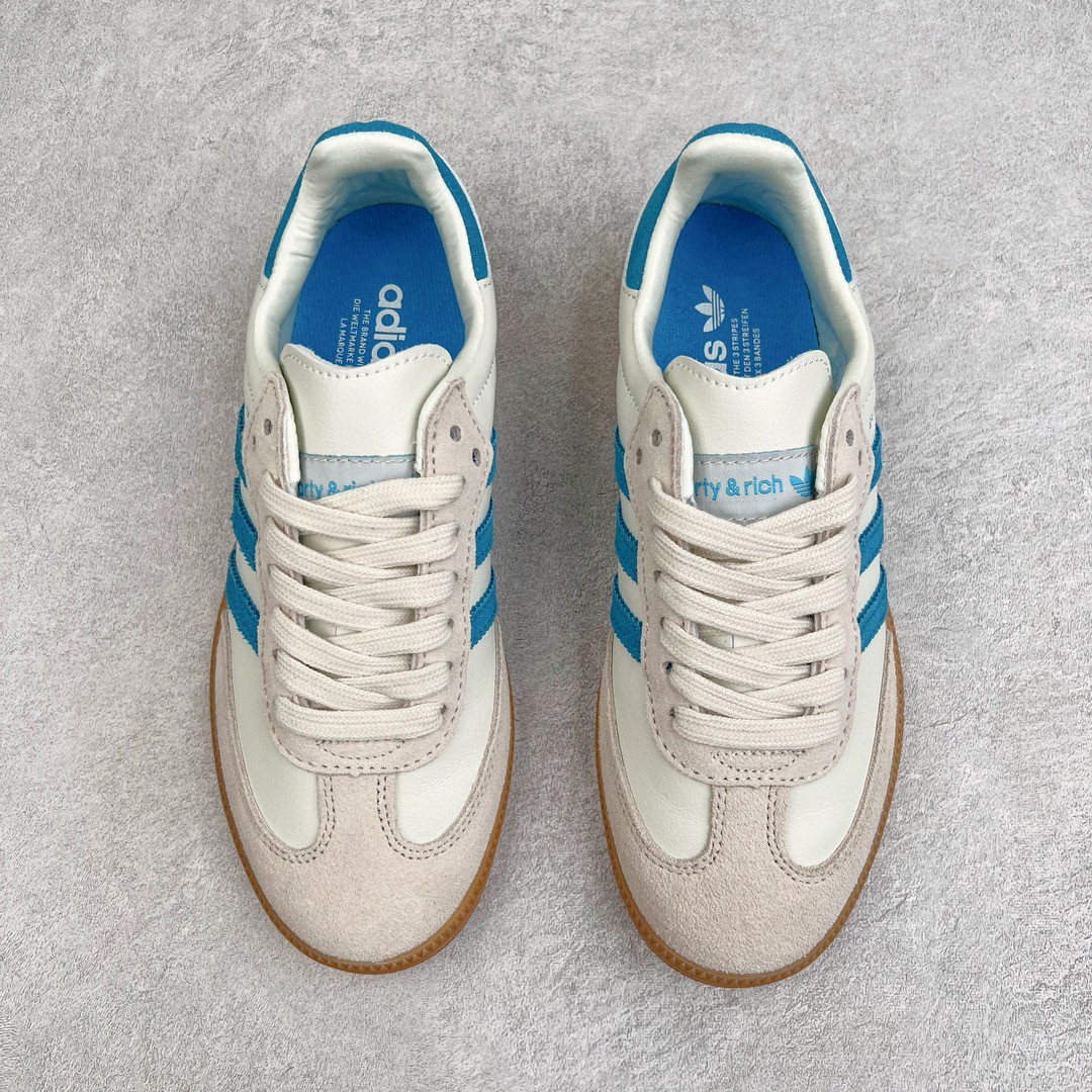 Sporty Rich Adidas Originals Samba 米白蓝 低筒 复古板鞋 休闲鞋 男鞋 女鞋 IE7096