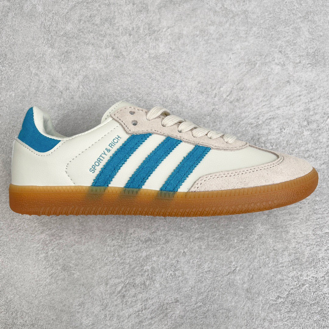 Sporty Rich Adidas Originals Samba 米白蓝 低筒 复古板鞋 休闲鞋 男鞋 女鞋 IE7096