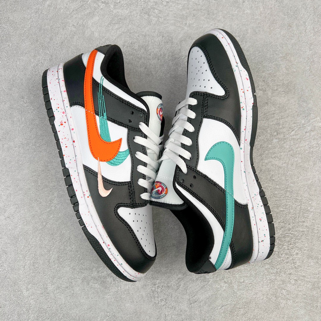 Nike Dunk Low Multi Color Swoosh 黑白 低筒 休闲鞋 板鞋 男鞋 女鞋 FD4623-131