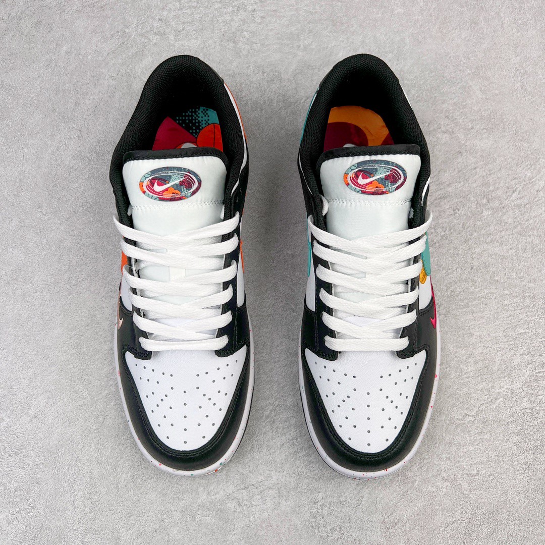 Nike Dunk Low Multi Color Swoosh 黑白 低筒 休闲鞋 板鞋 男鞋 女鞋 FD4623-131