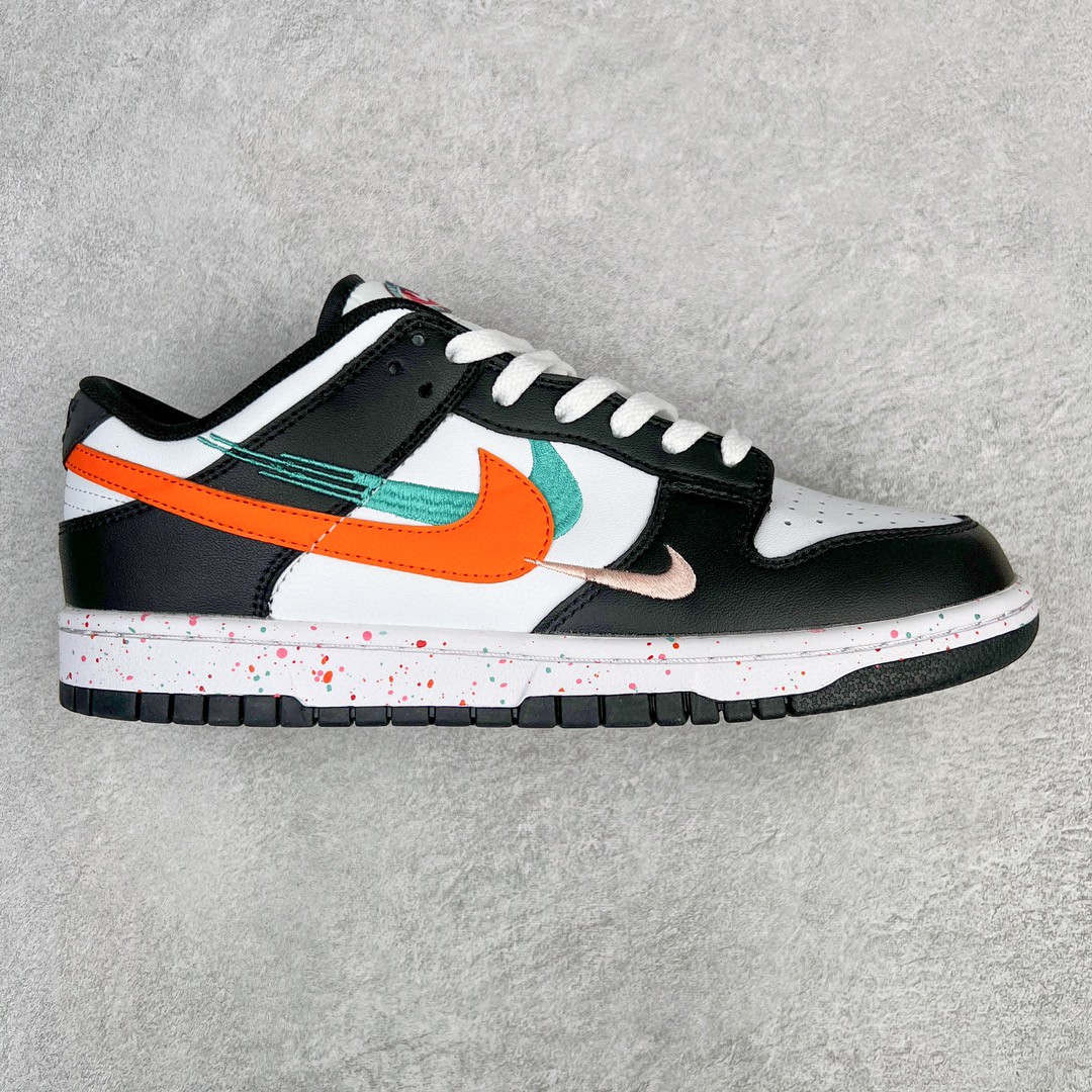 Nike Dunk Low Multi Color Swoosh 黑白 低筒 休闲鞋 板鞋 男鞋 女鞋 FD4623-131