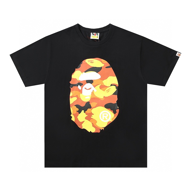 A BATHING APEA Bape 1st Camo Big Ape Head Tee 迷彩猿人头图案 白色 黑色 圆领 T恤 短袖 夏款 男女同款 1D80-110-012