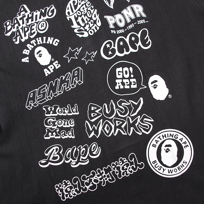 A BATHING APEA Bicolor Bape Graffiti Tee 后背涂鸦印花 黑色 白色 圆领 T恤 短袖 夏款 男女同款 1H30-110-071
